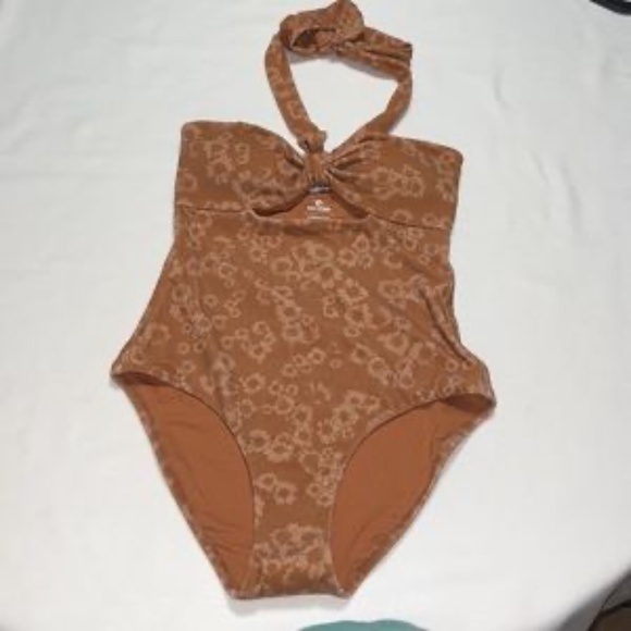 Rip Curl Floral Tan One Piece Swimsuit - Picture 2 of 7